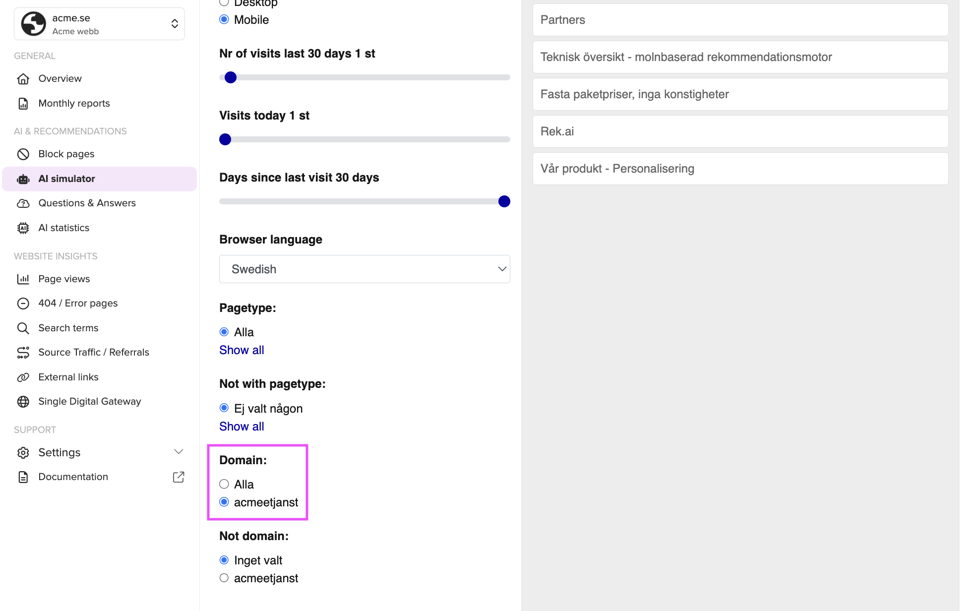 Ai simulator e-service
