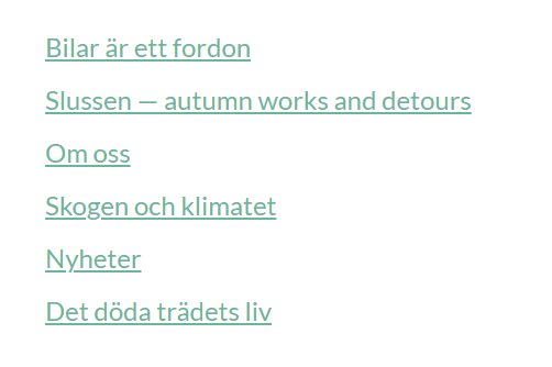 Rendered output of the list block type