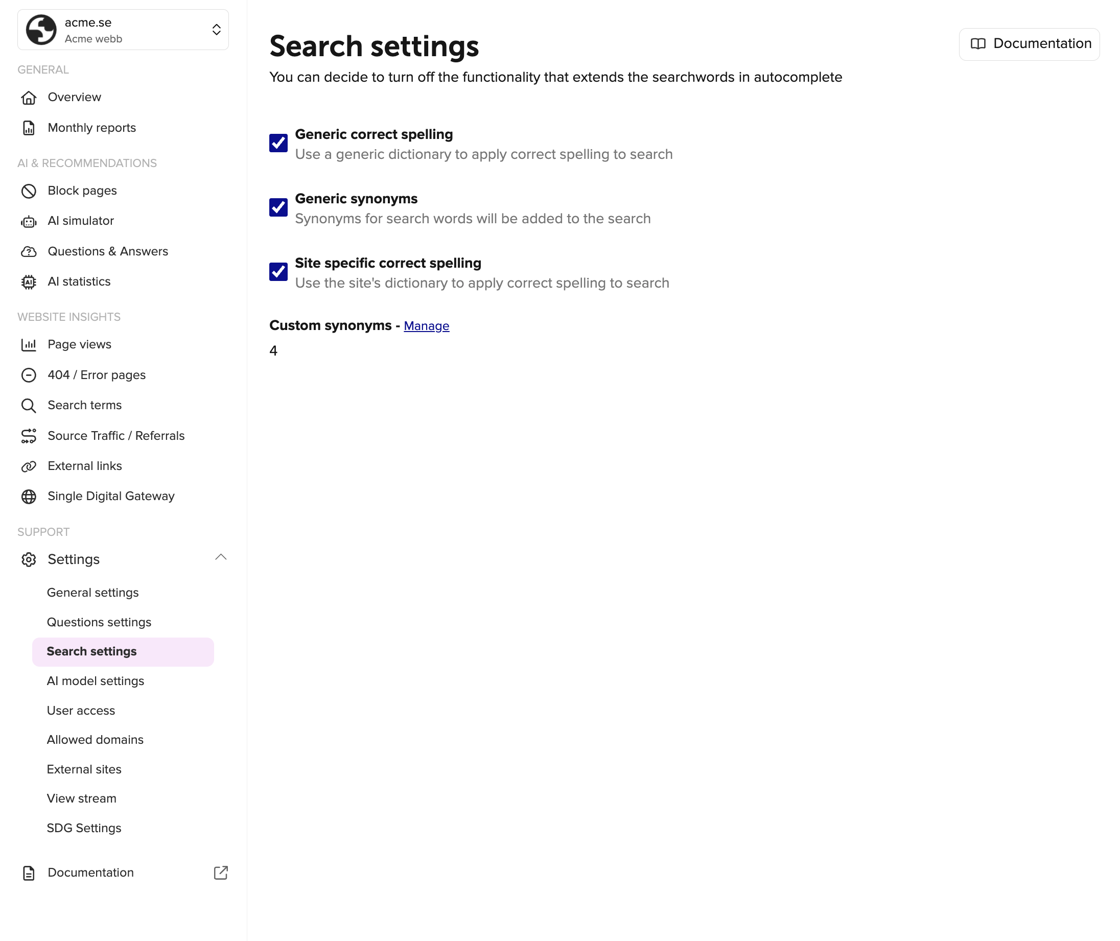 Search settings rek.ai