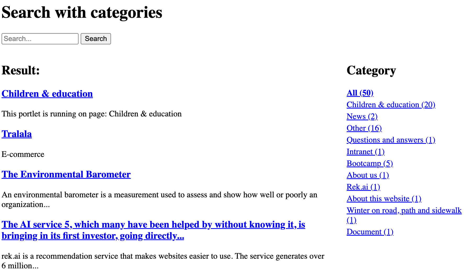Search example