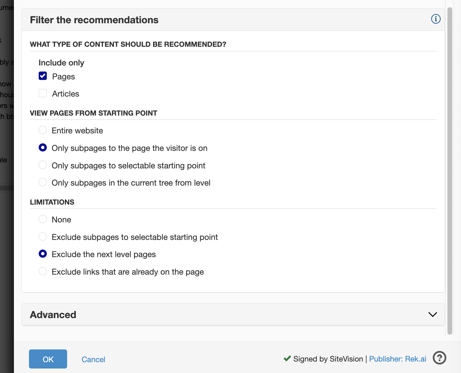 Filter Section Page No Kids
